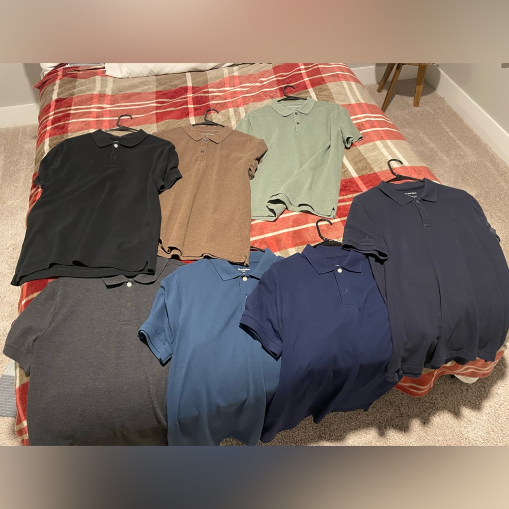 Polos from Banana Republic and Good fellow.
